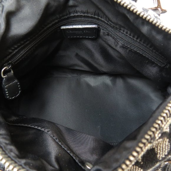 Christian Dior Trotter Pattern Boston Bag Black Canvas - Picture 5 of 9